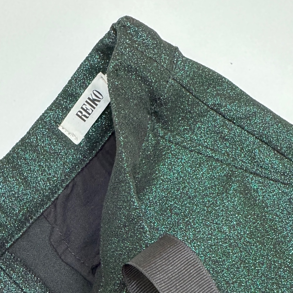 NWOT Reiko France Faustine Green Glitter Drawstring Pants - Picture 9 of 14